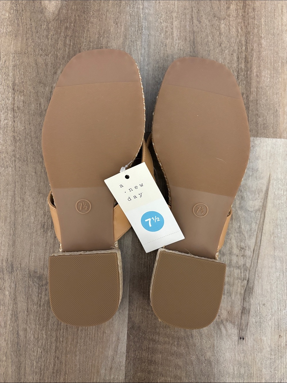 a new day Tan Women's Thong Sandals with Contrast Stitch Trim - Picture 3 of 5